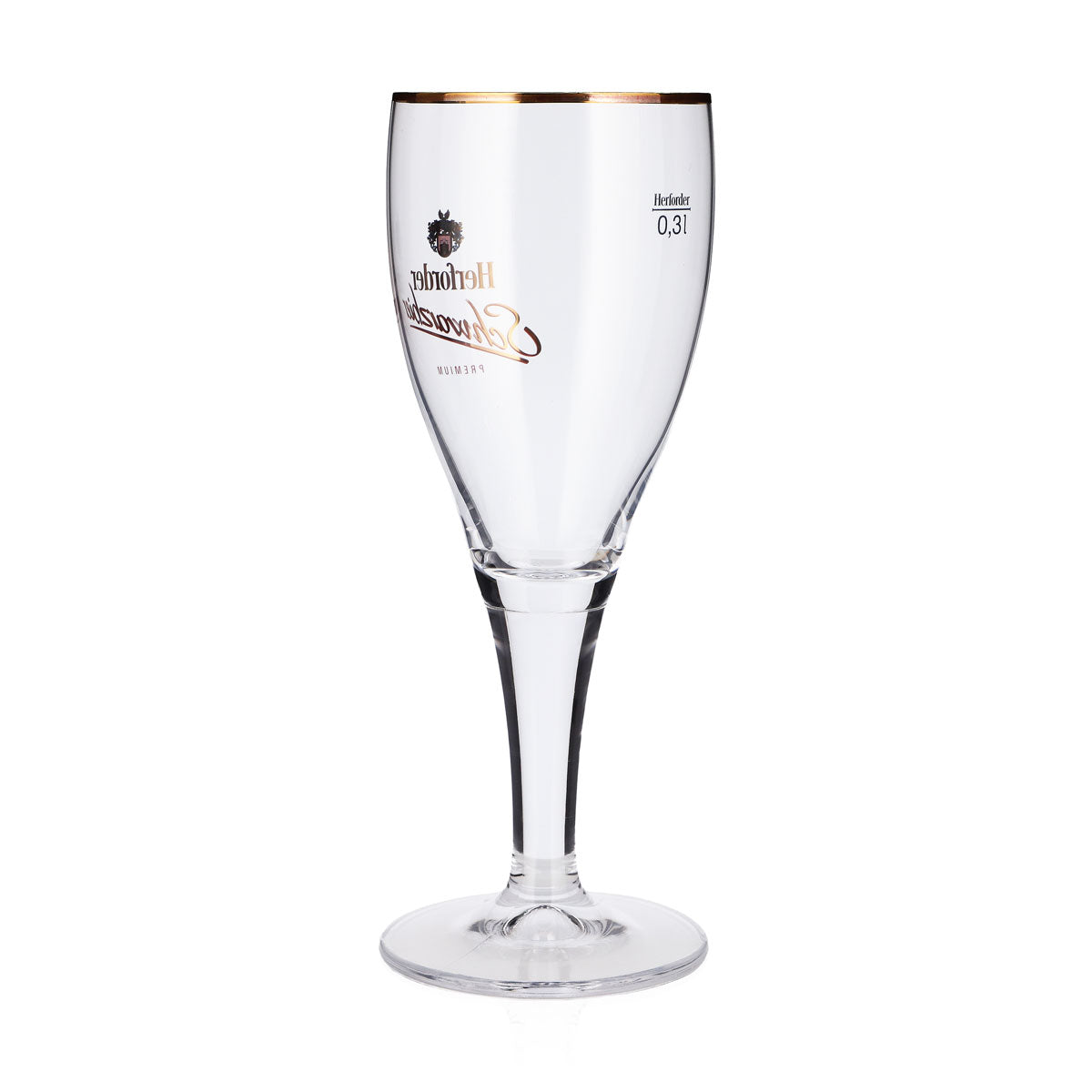 Lot de 6 verres à bière de la brasserie Herforder, 0,3 l, forme calice, bord doré, verre à bière brune – Vue 4