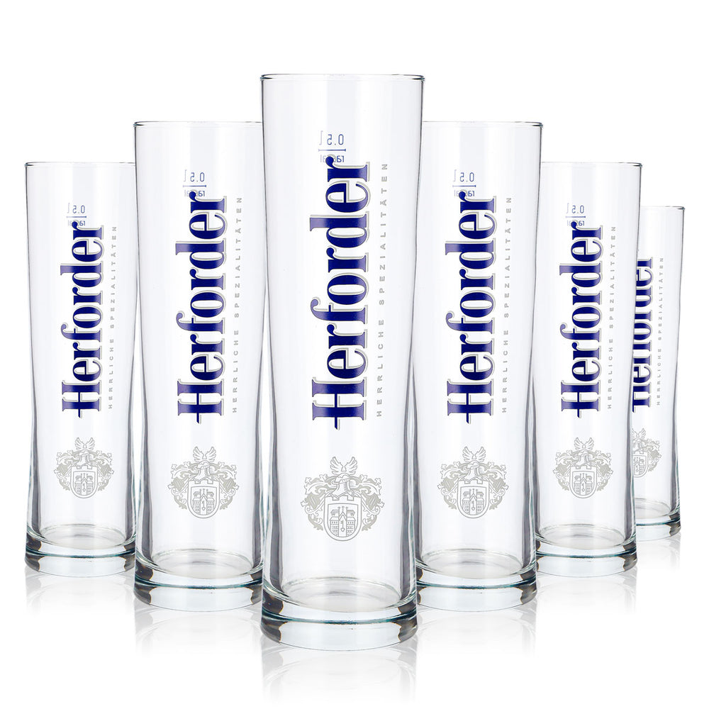 Lot de 6 verres à bière de la brasserie Herforder, 0,5 l, avec logo bleu « Rastal Kölsch » (lot de 6)