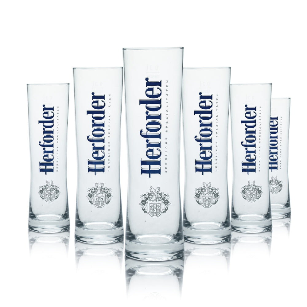 6 verres Herforder 0,3 l, verres à bière, verres à bière pression, brasserie, Pilsener Bock, restauration