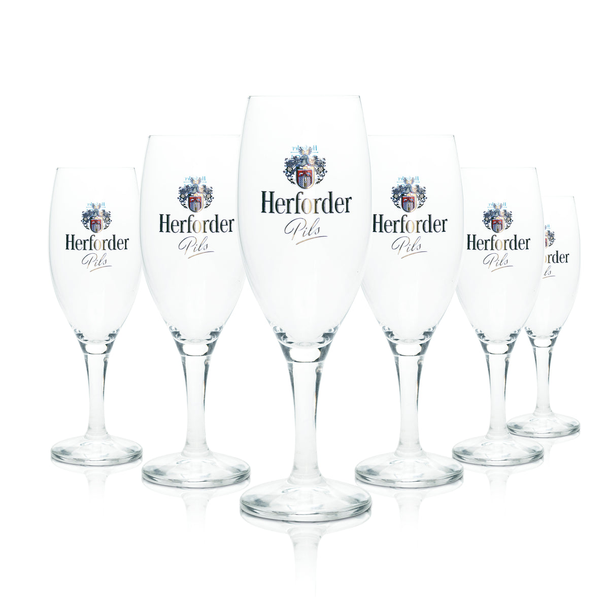 6 verres à bière Herforder Pils 0,25 l, forme tulipe, avec support Pegasus Rastal, brasserie Bar – Vue 4