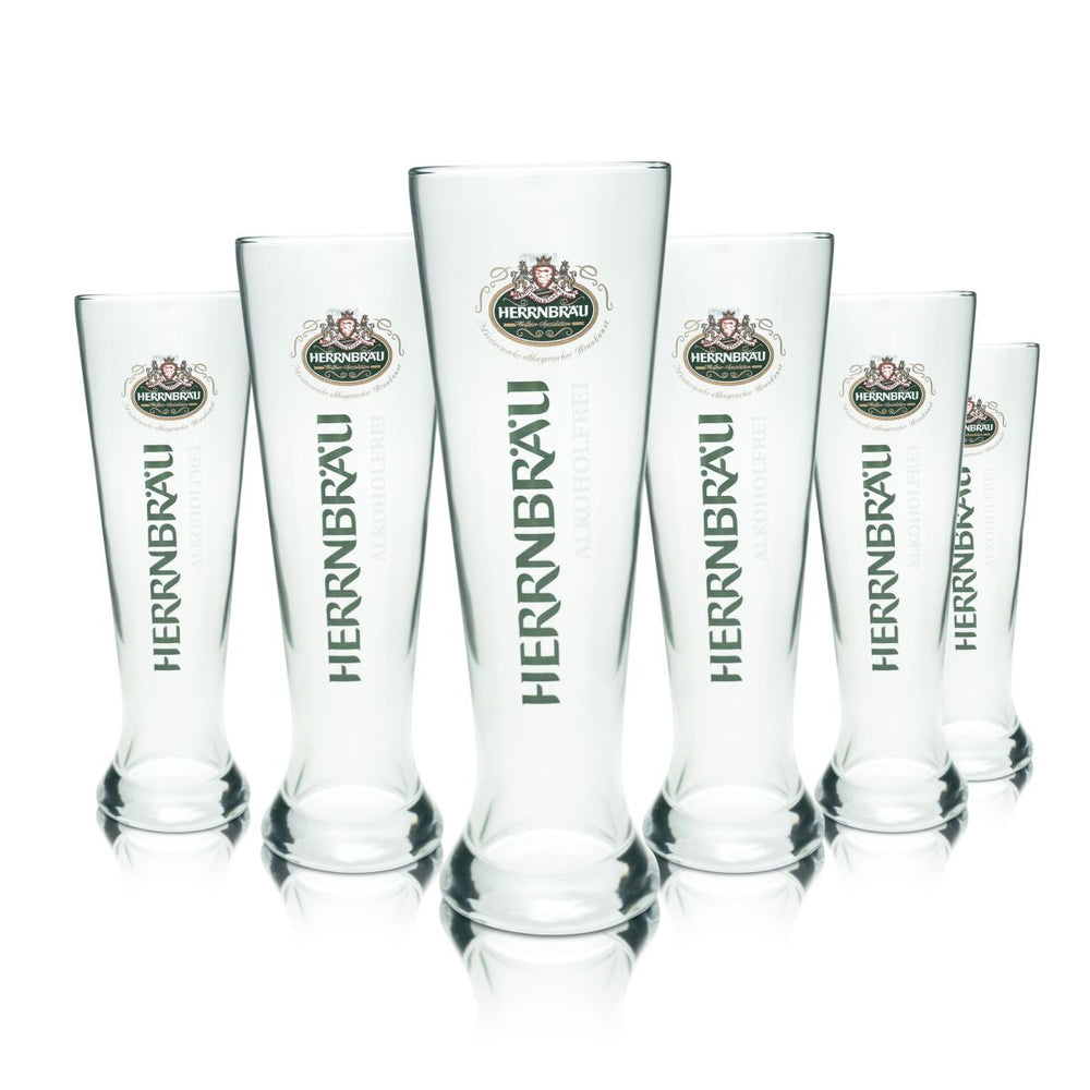6 verres à bière Herrnbräu 0,5 l Verre à bière blanche sans alcool Verres à bière Brasserie