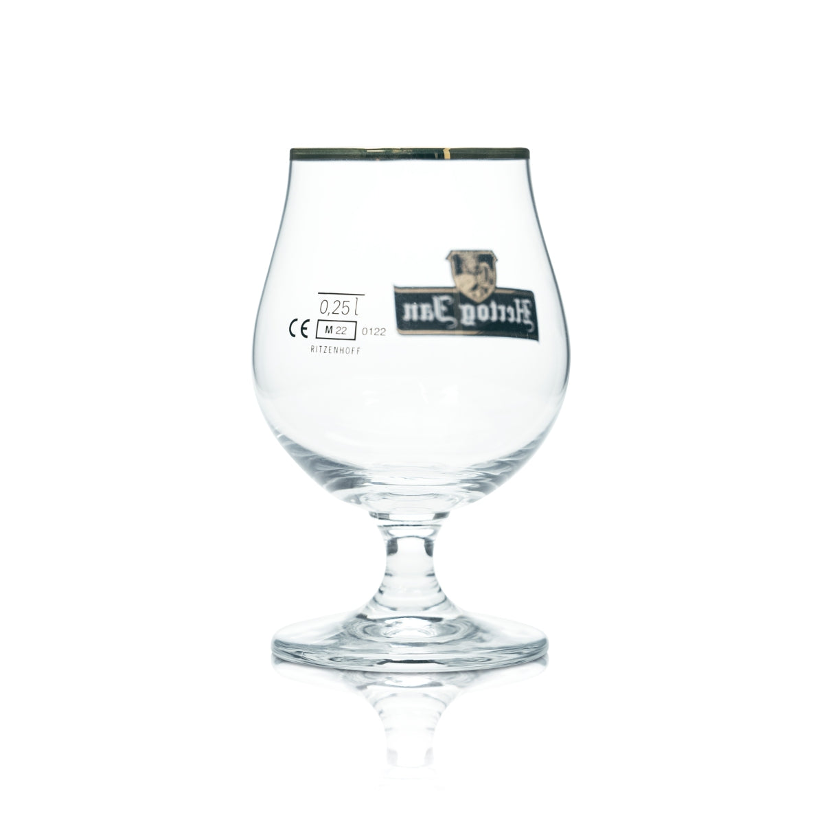 6 verres à bière Hertog Jan 0,25 l, forme tulipe, bord doré, verres gastronomiques, bar, artisanat – Vue 3