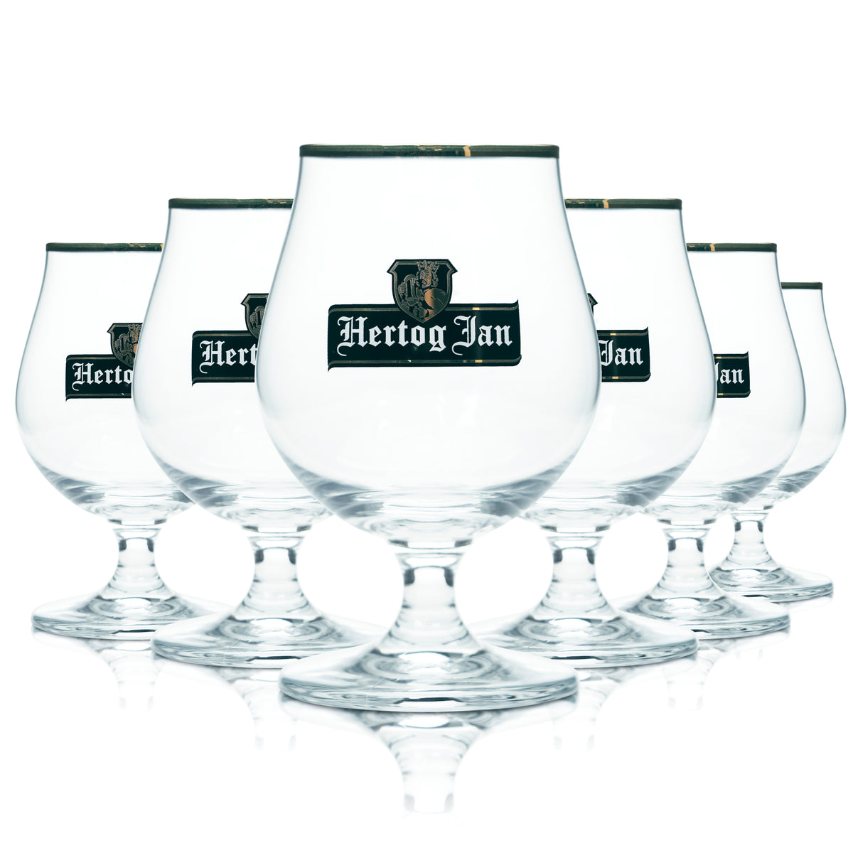 6 verres à bière Hertog Jan 0,25 l, forme tulipe, bord doré, verres gastronomiques, bar, artisanat – Vue 4