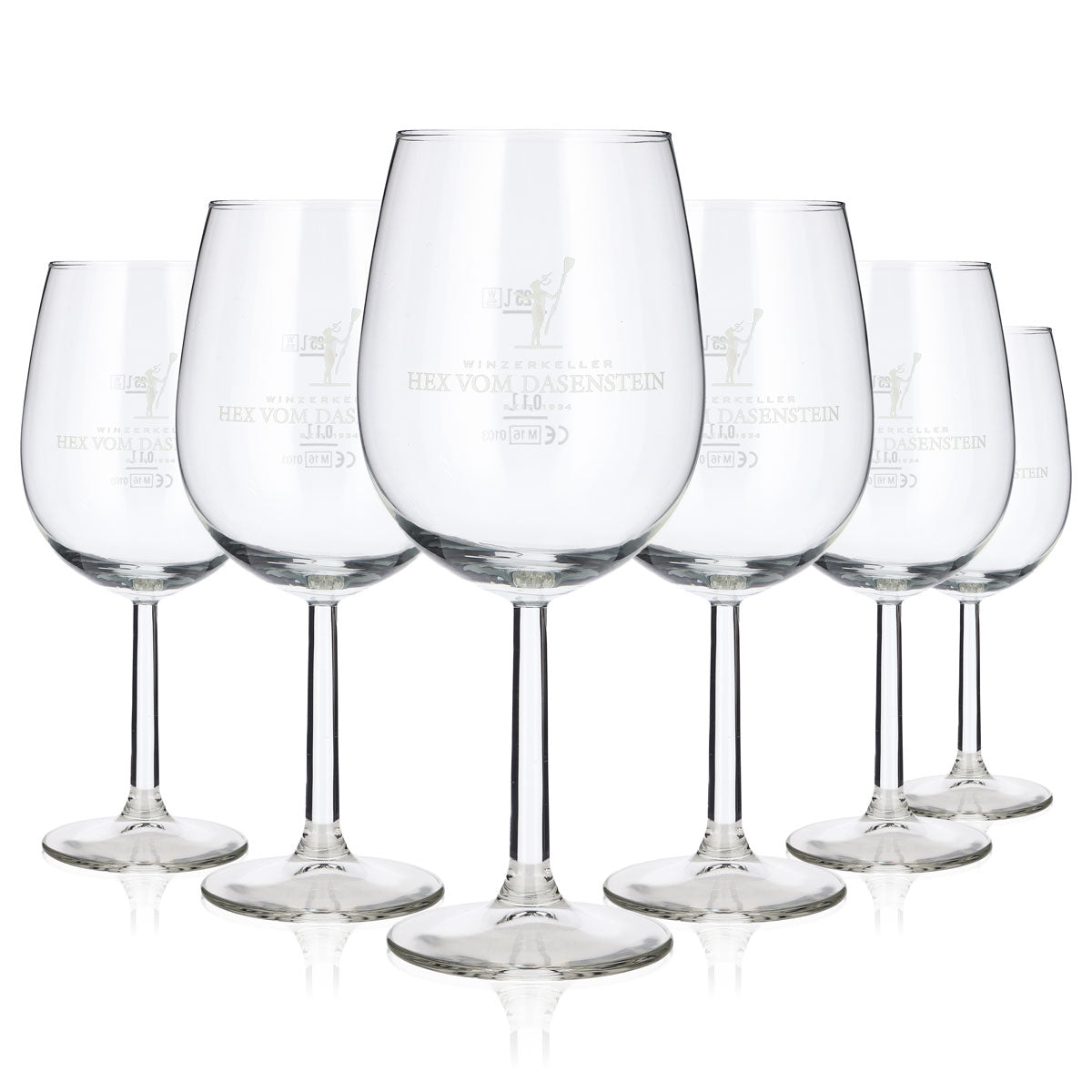 Lot de 6 verres à vin « Hex » de Dasenstein, 0,45 l, verres à pied, cave Böckling (lot de 6)