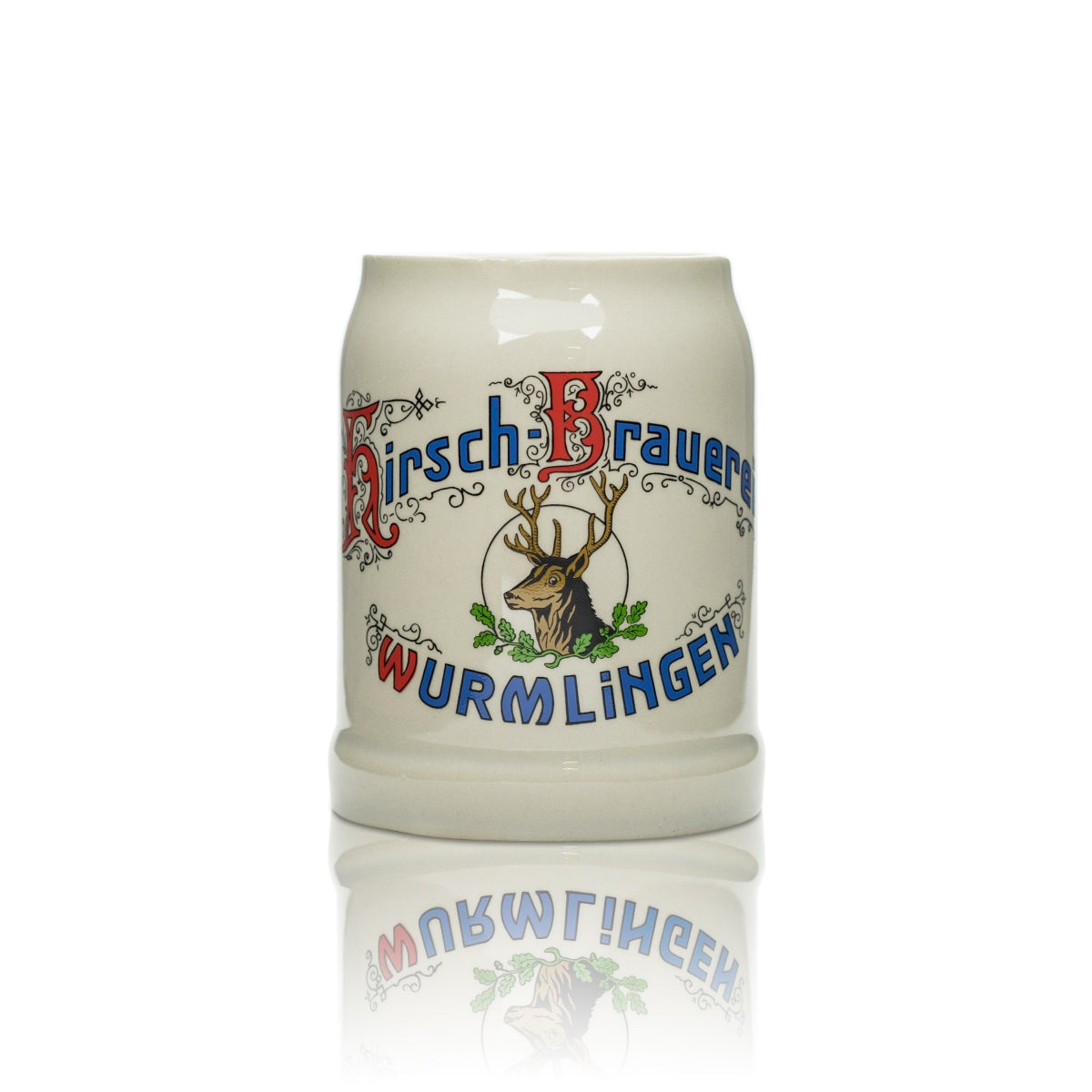 6 verres à bière Hirsch Bräu 0,5 l en terre cuite avec anse et vers Wurmlingen Verres Seidel Chopes Brasserie – Vue 2