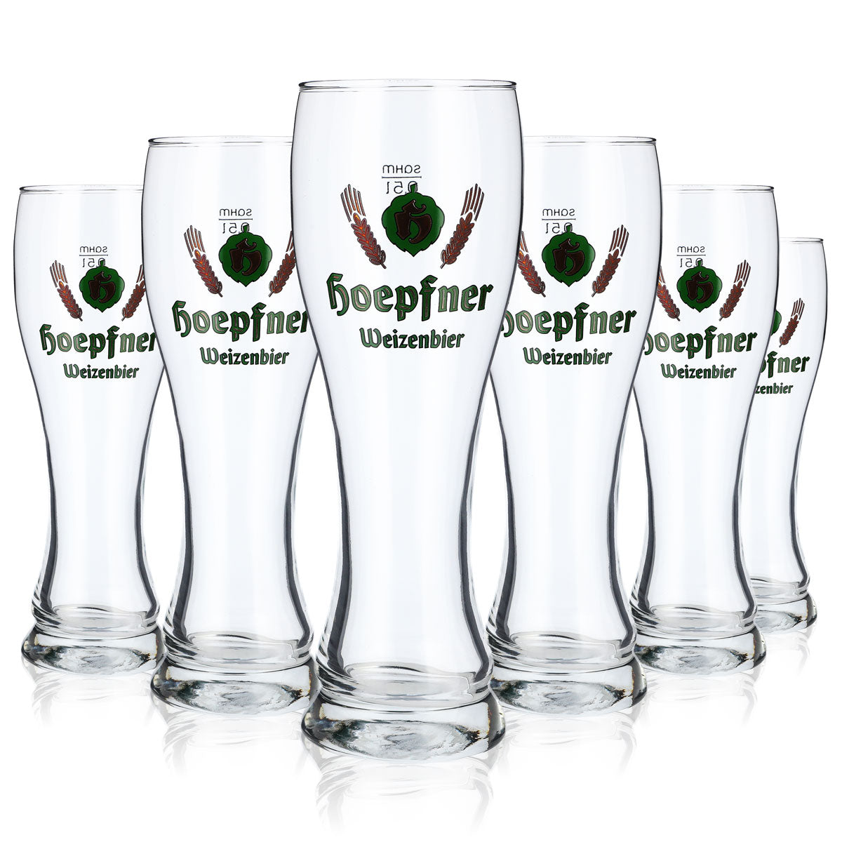 6 verres à bière Hoepfner 0,5 l Verre à bière blanche Logo vert Sahm Walchensee – Vue 5