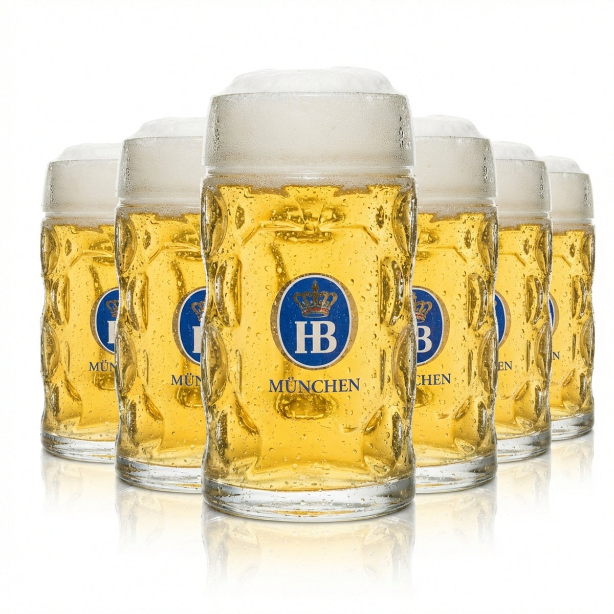 6 chopes à bière Hofbräu München 0,5 l Isar-Seidel