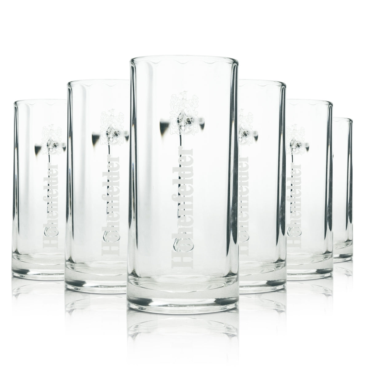 6 chopes à bière Hohenfelder 0,5 l, logo vertical