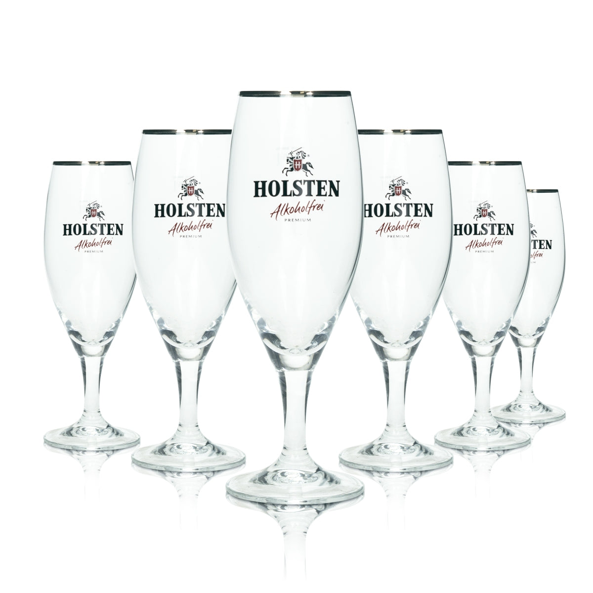 6 verres à bière Holsten 0,25 l, sans alcool, type pils, forme tulipe, brasserie, 0,0 %, bar