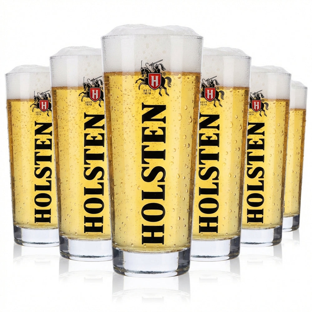 6 verres à bière Holsten 0,2 l Willli-Becher Verres à bière Logo noir vertical