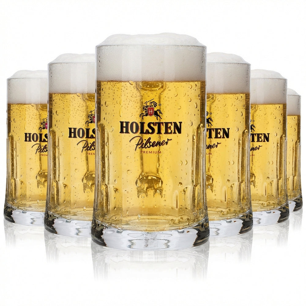 6 verres Holsten 0,5 l, chopes à bière Premium Pilsener Salzburg Seidel Humpen, lot de verres