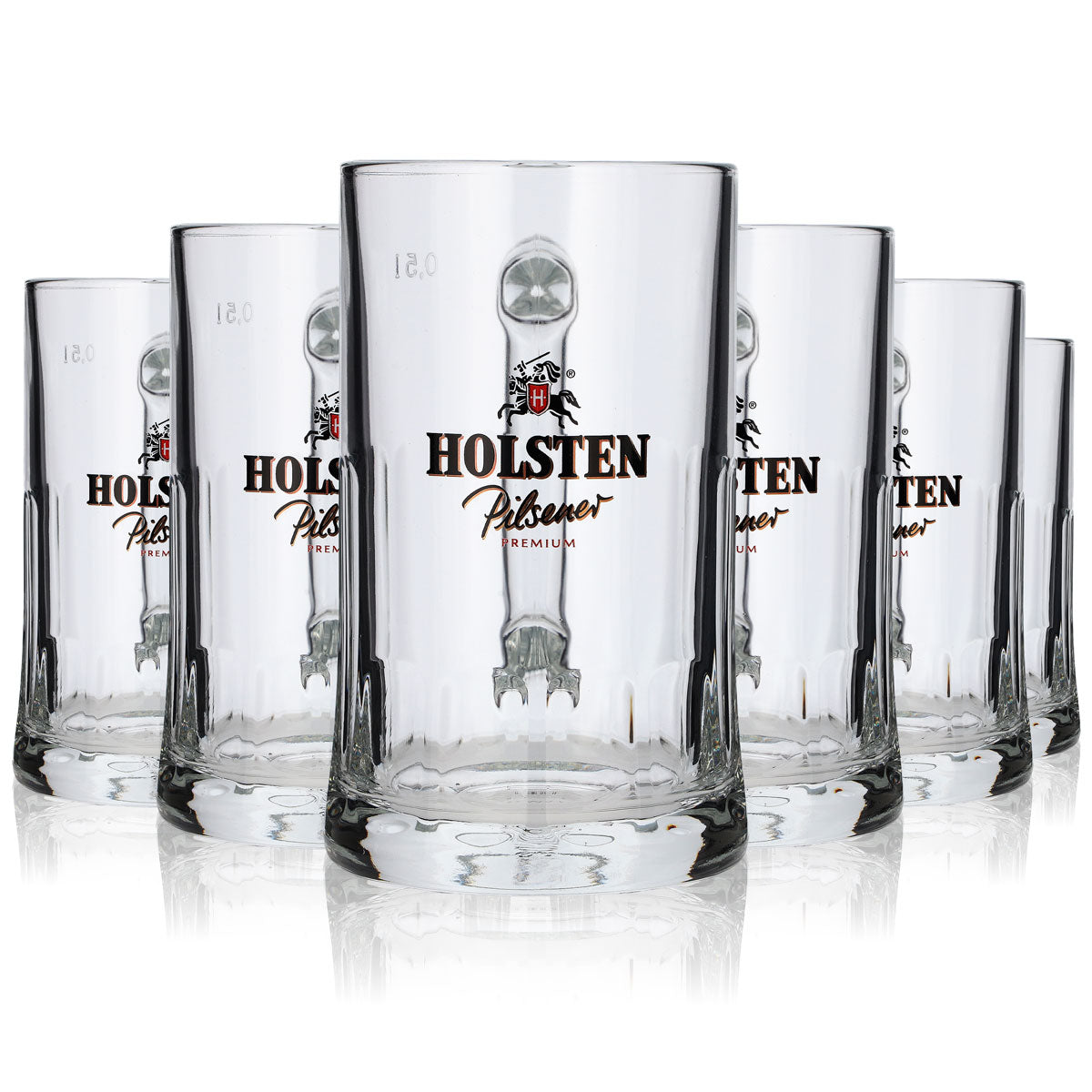 6 verres Holsten 0,5 l, chopes à bière Premium Pilsener Salzburg Seidel Humpen, lot de verres – Vue 6