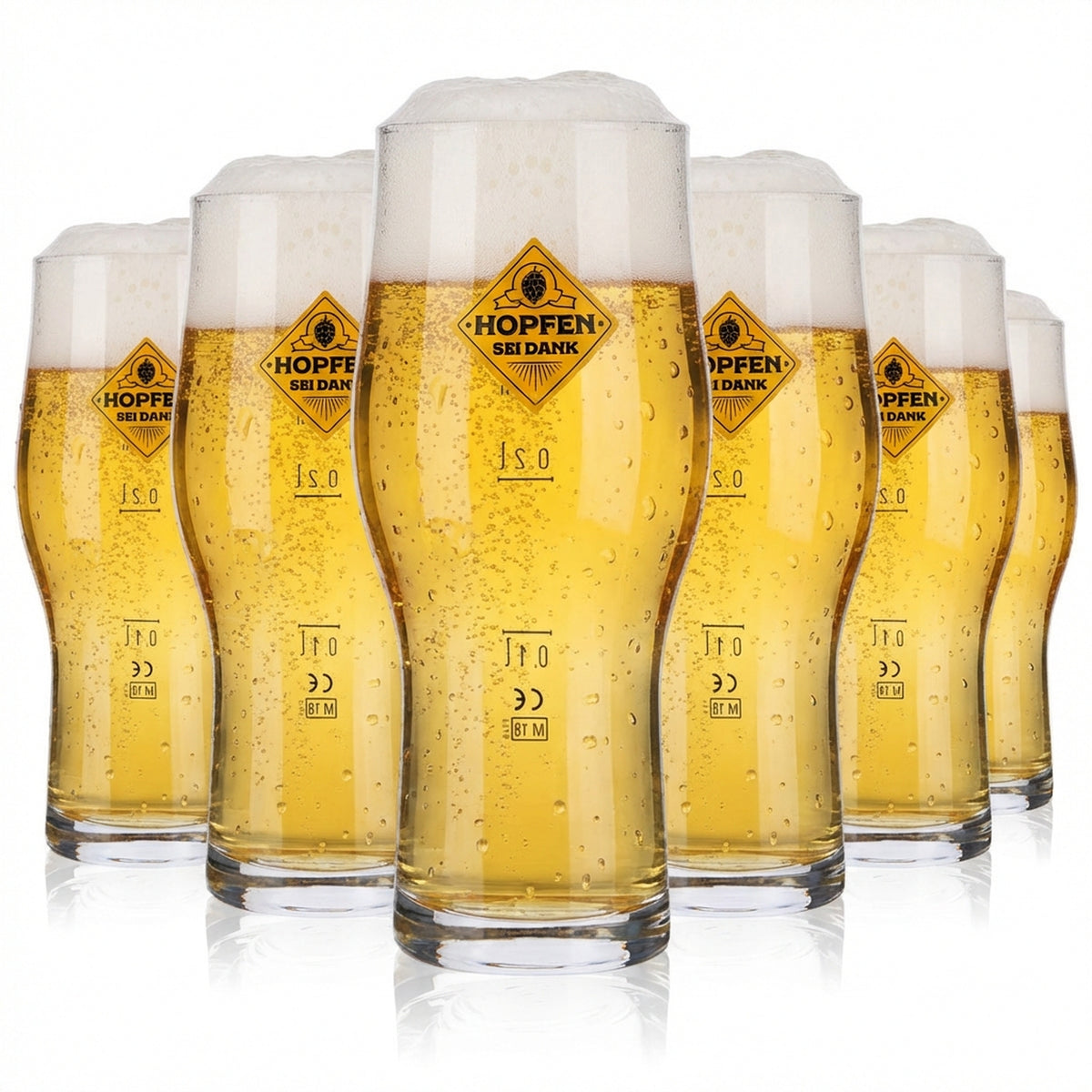6x Verre à bière « Hopfen sei Dank » 0,3 l Verres à bière Craft Master Two