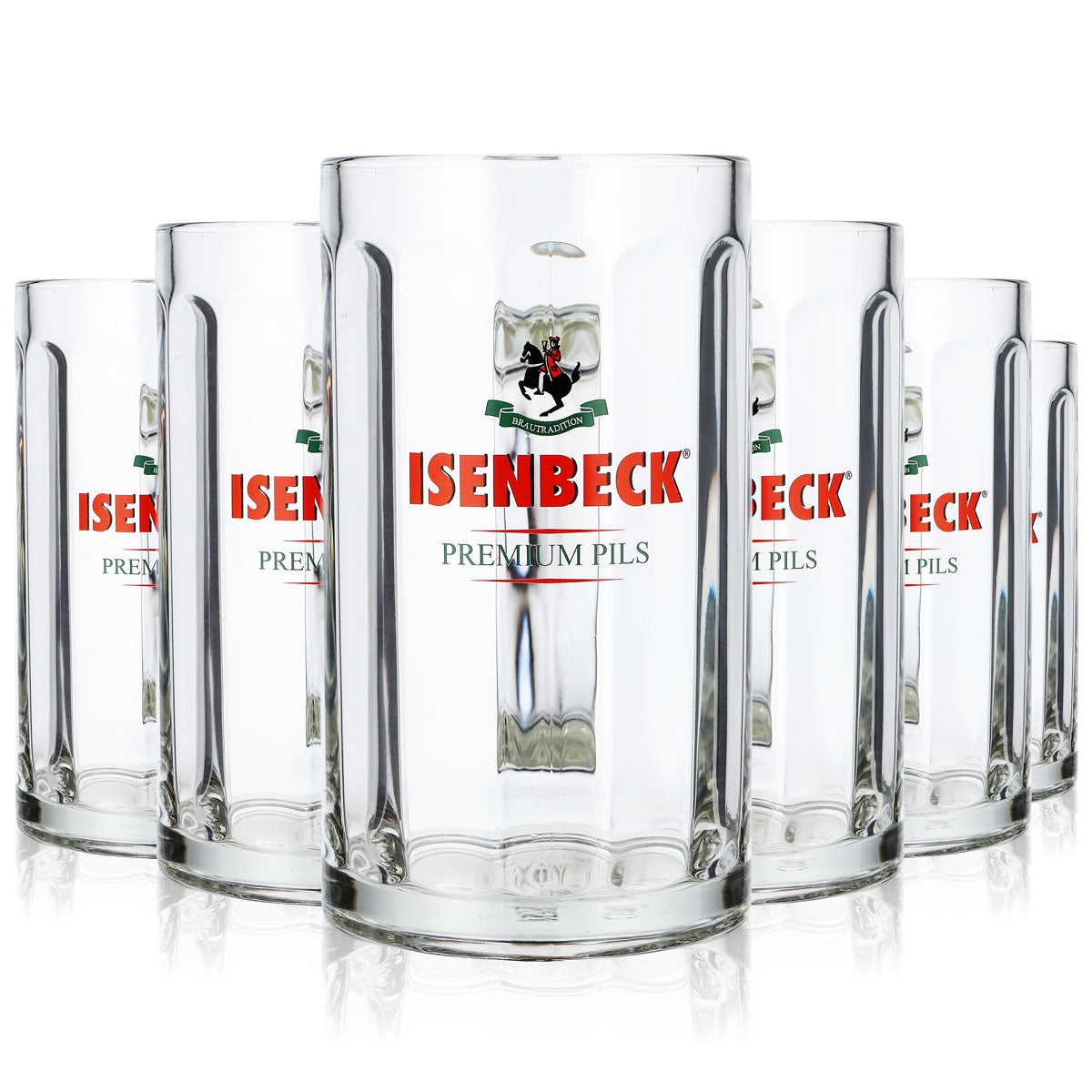 6 chopes à bière Isenbeck 0,5 l avec anse Glückauf Seidel Rastal – Vue 2