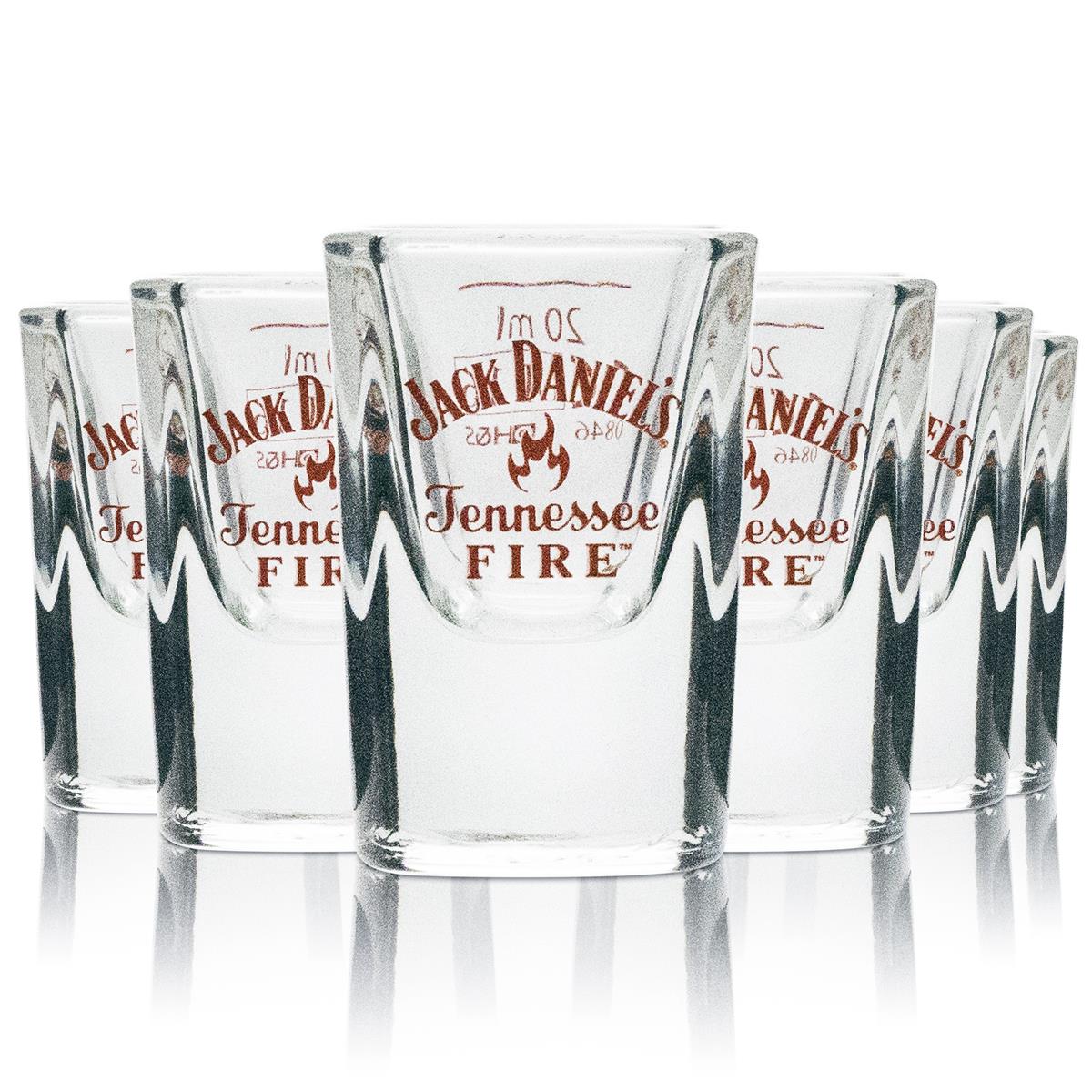 6 verres à shot Jack Daniels Fire 2 cl Verres à whisky courts calibrés Gastro