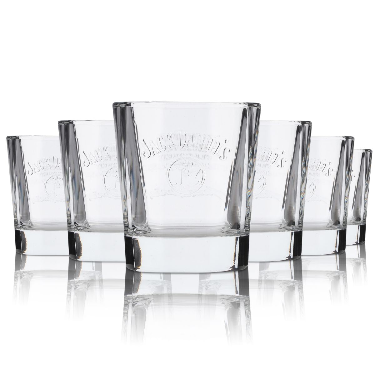 6 verres Jack Daniels 0,27 l, verres à whisky, ensemble, verre en relief, verre à long drink