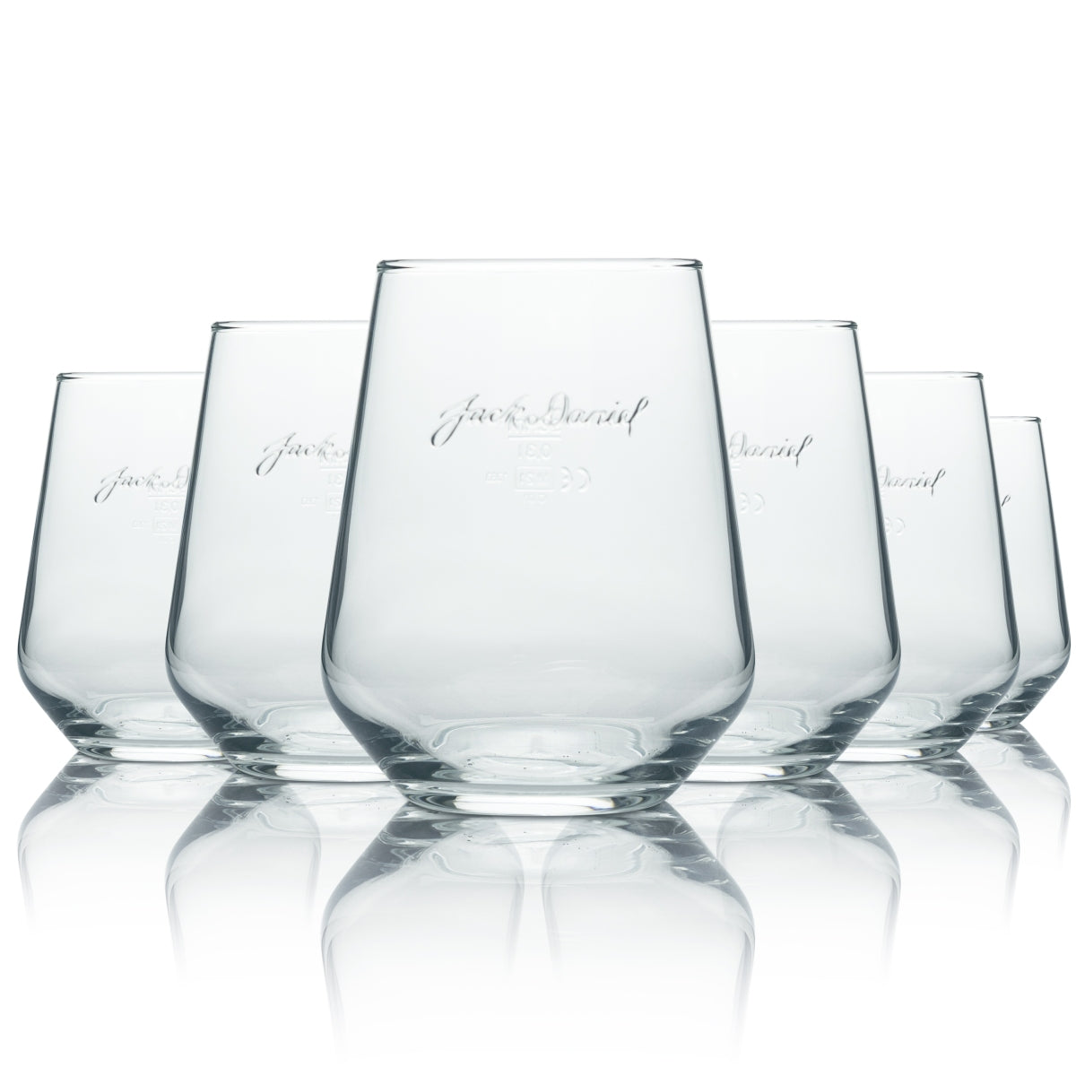 6 verres à whisky Jack Daniels avec logo en relief
