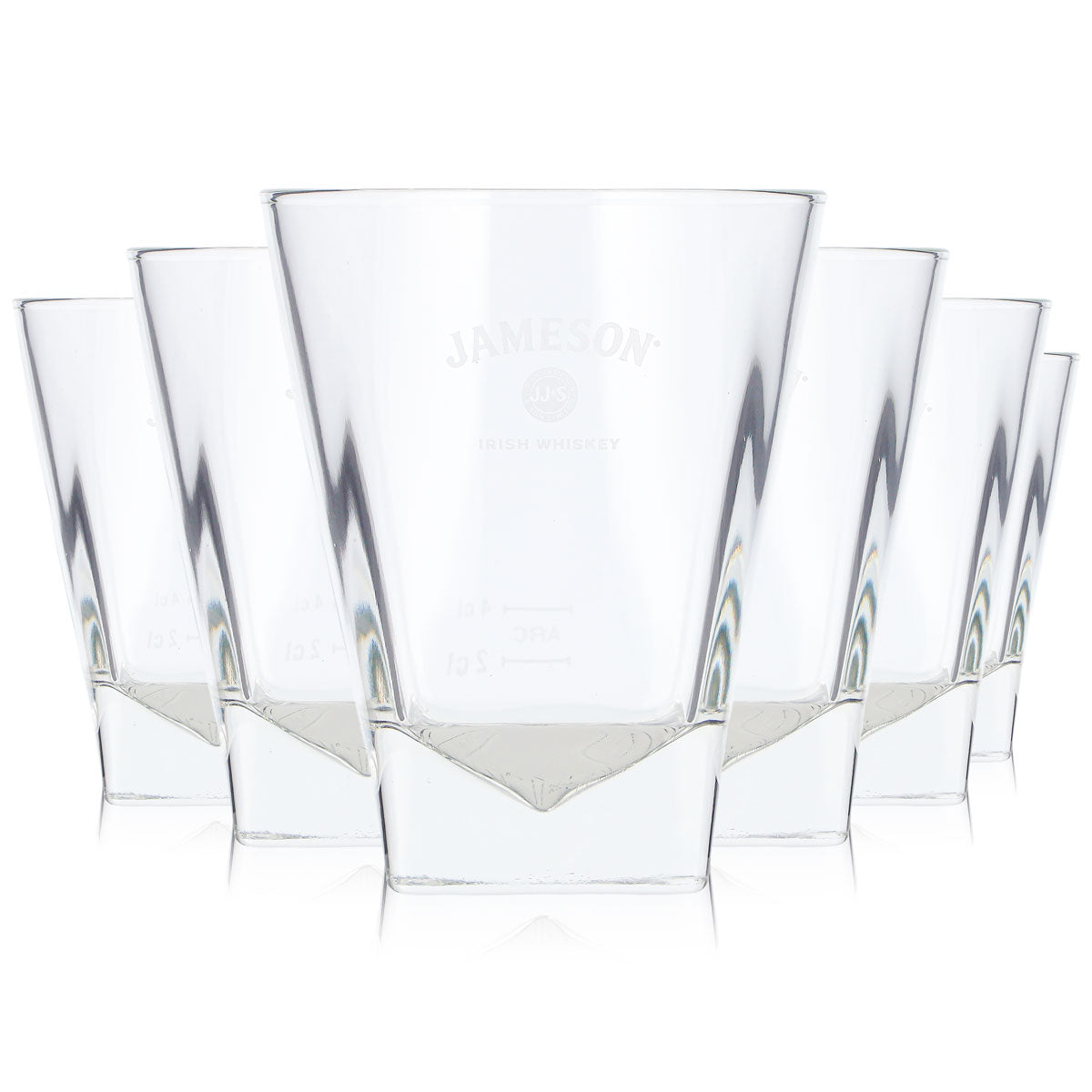 6 verres à whisky Jameson de 2 cl + verres à whisky irlandais ARC de 4 cl (lot de 6)