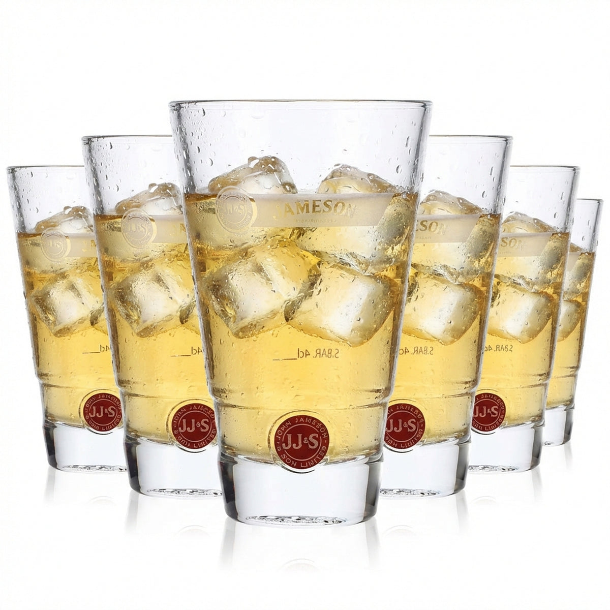 6 verres à whisky Jameson Longdrink 4 cl avec emblème rouge