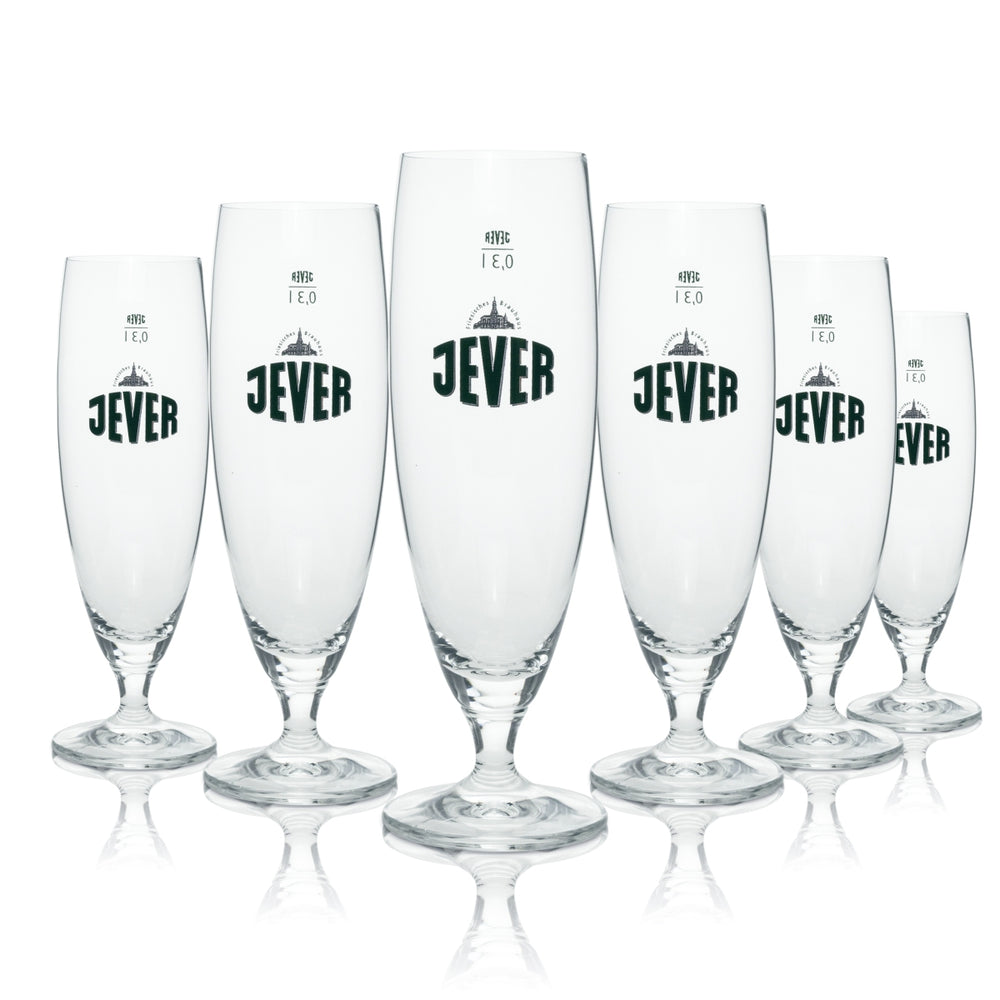 6 verres à bière Jever 0,3 l, forme tulipe, verres Pilsener Gastro calibrés, brasserie Nord
