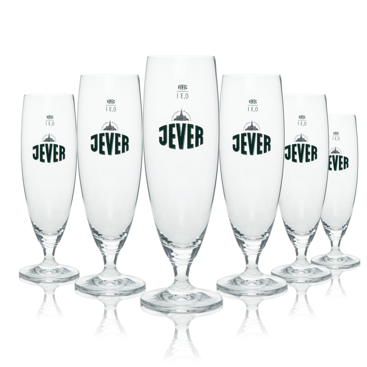 6 verres à bière Jever 0,3 l, forme tulipe, verres Pilsener Gastro calibrés, brasserie Nord