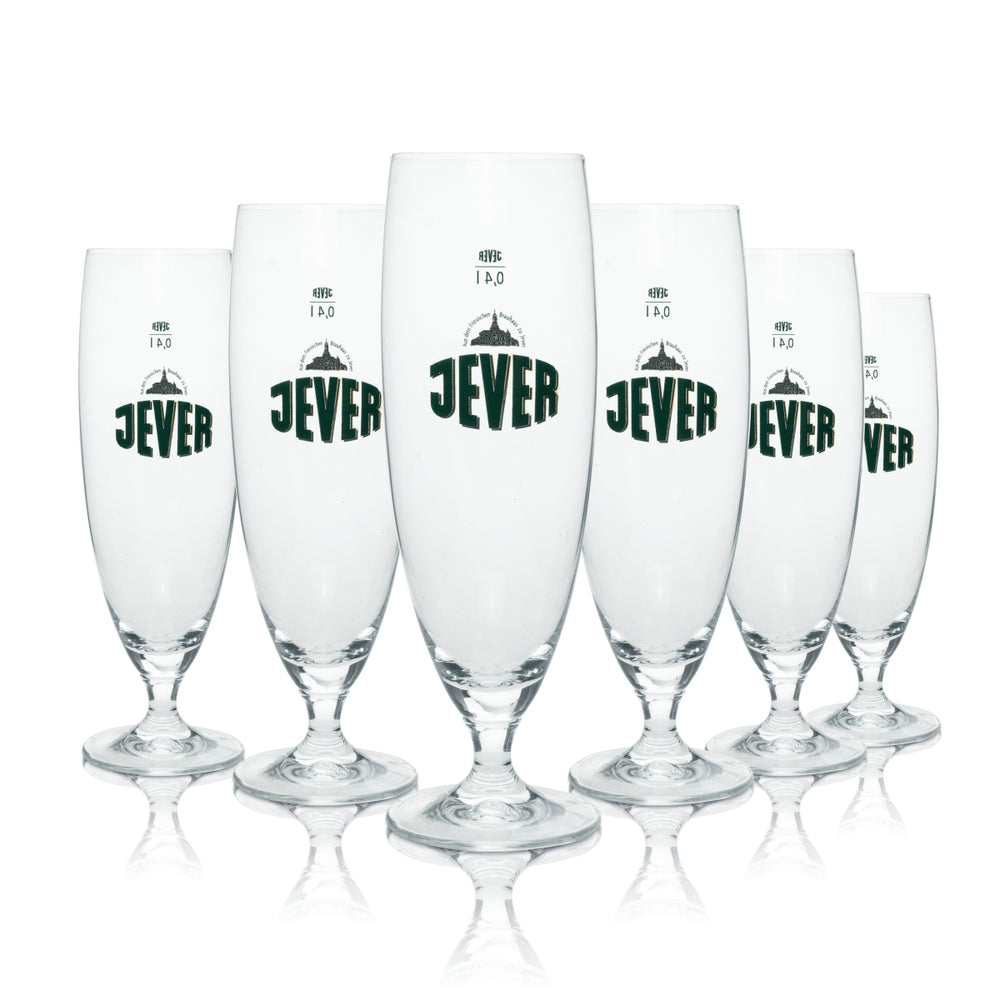 6 verres à bière Jever 0,4 l, forme tulipe, verres Pilsener Gastro calibrés, brasserie Nord