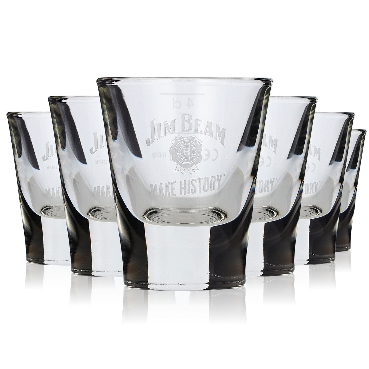 6 verres à shot Jim Beam Whisky 2 cl 4 cl Stamper Modèle court et lourd