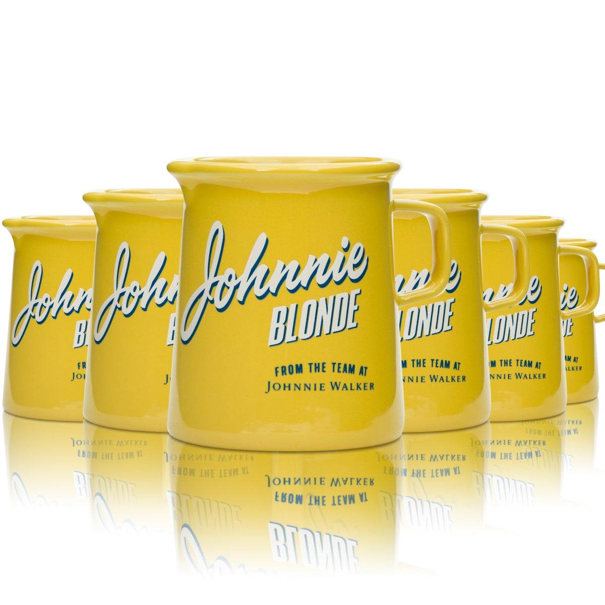 6 tasses en verre Johnnie Walker Blonde 0,3 l JAUNE avec anse Carafe à whisky