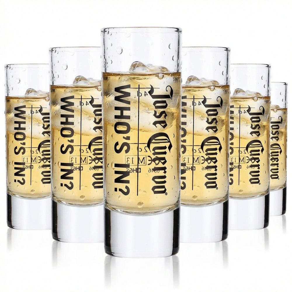 6 verres à tequila Jose Cuervo 2 cl/4 cl Verre à shot Stamper « Who's in »
