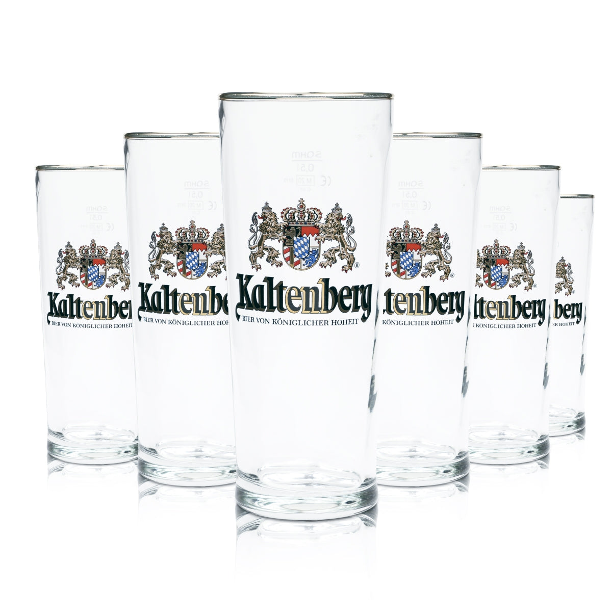 6 verres à bière Kaltenberg 0,5 l Willi Becher bord doré Sahm tulipe coupe verres à bière