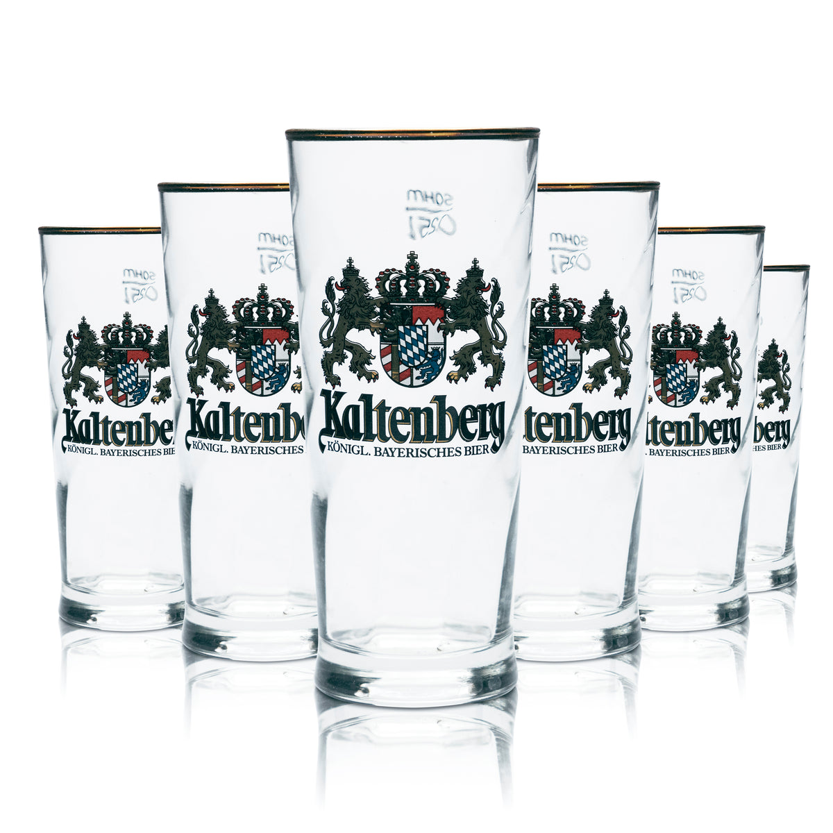 6 verres Kaltenberg 0,25 l à bière avec bord doré, verres calibrés, restauration, brasserie, bar – Vue 4