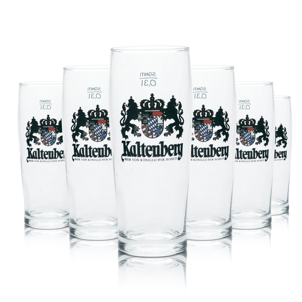 6x Kaltenberg Verre 0,3 l Bière Gobelet Coupe Verres Calibré Gastronomie Brasserie Blanche