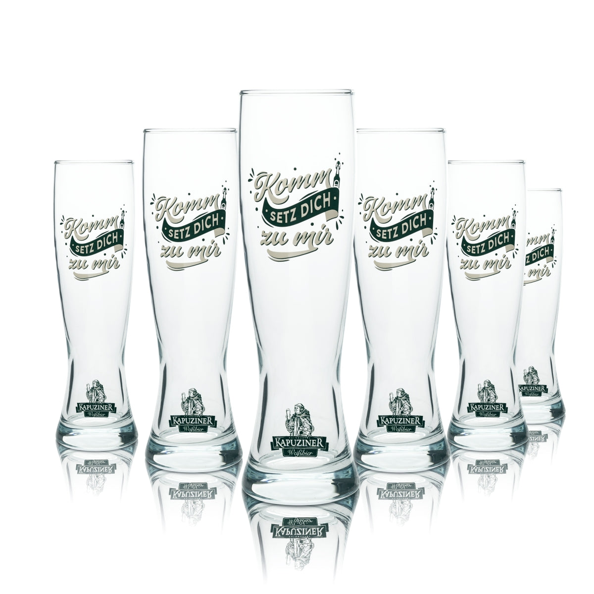 6 verres à bière Kapuziner 0,5 l, verre à bière blanche, levure, Bavière, tulipe