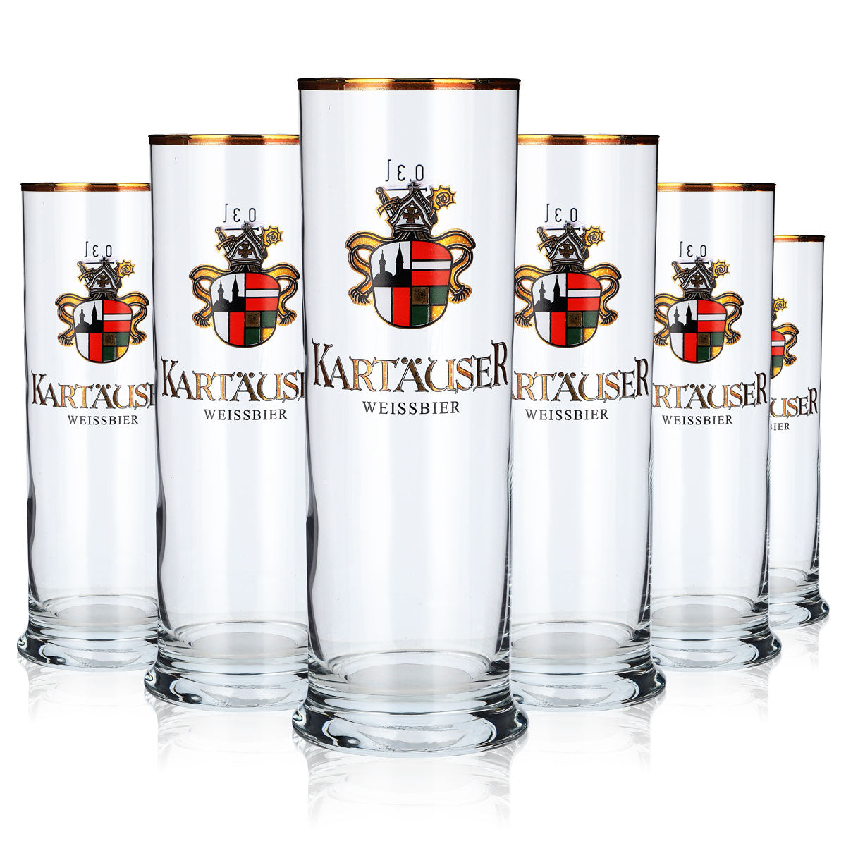Lot de 6 verres à bière Kartäuser de 0,3 l, bord doré, verres à bière Rastal (lot de 6)