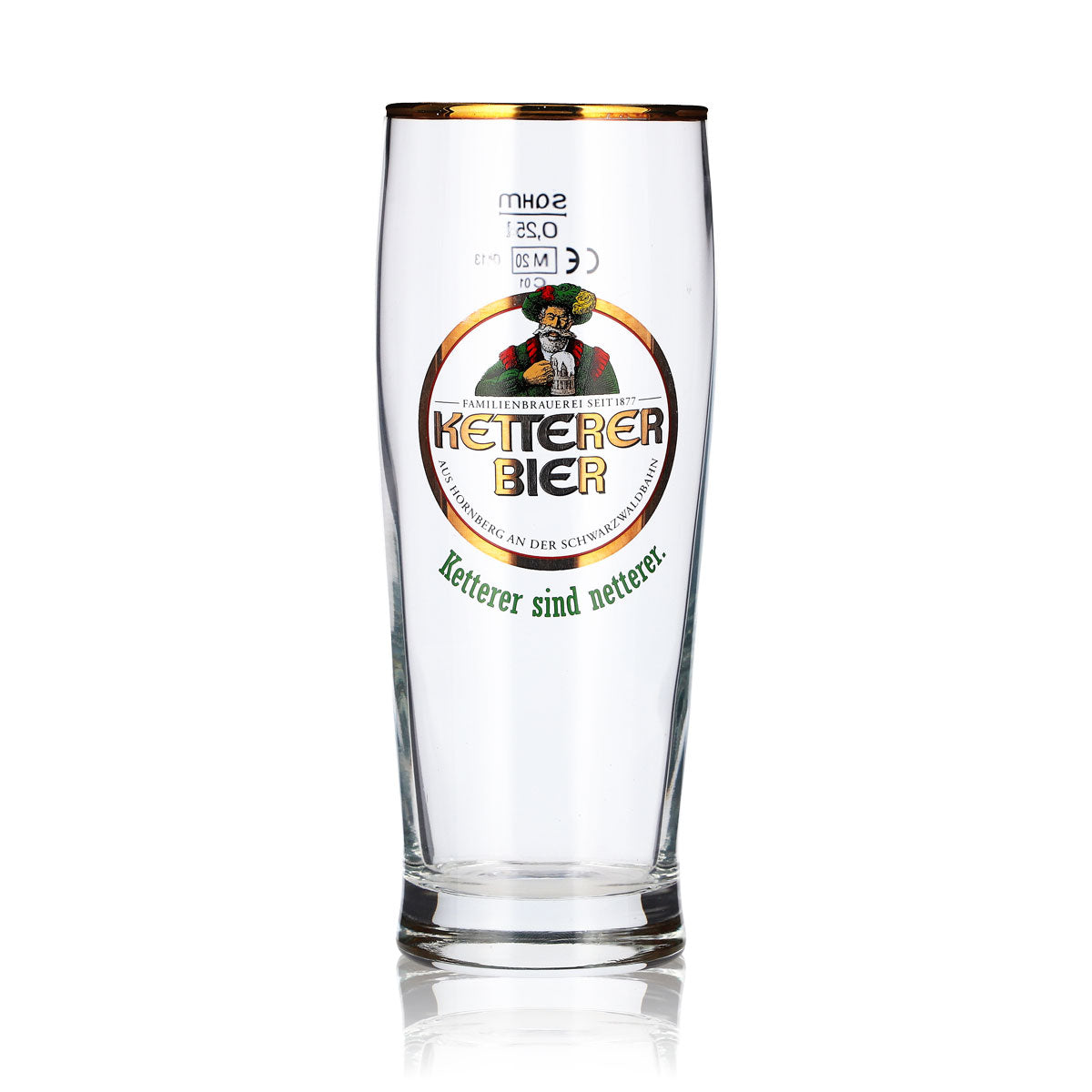 6 verres à bière Ketterer de 0,25 l, bord doré, modèle « Sahm Trumpf » – Vue 2