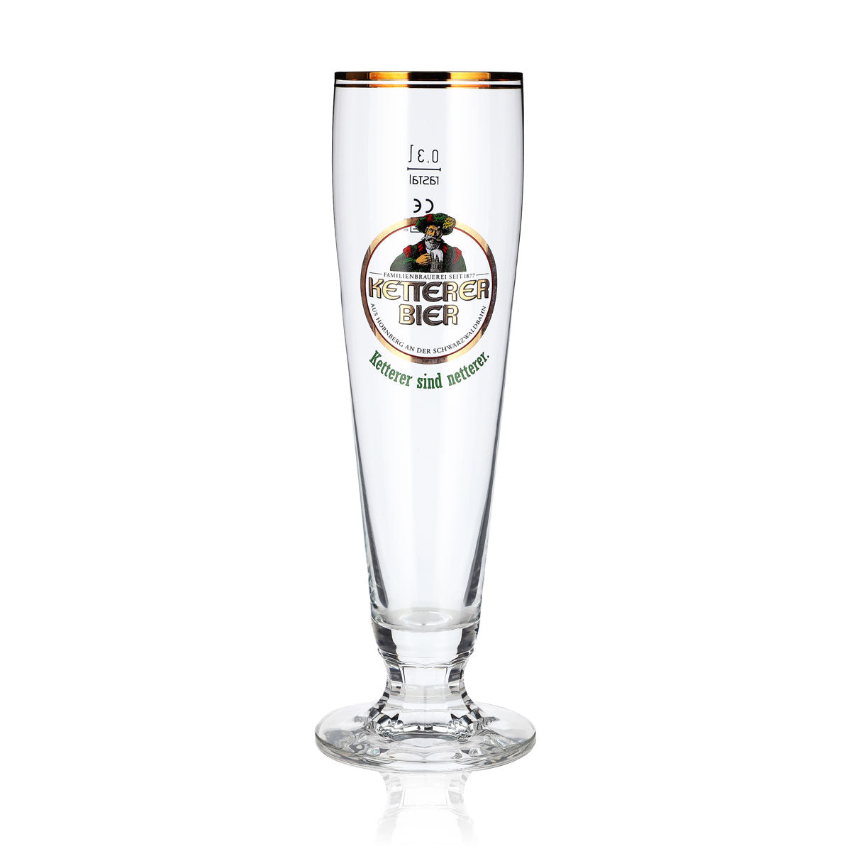 6 verres à bière Ketterer de 0,3 l, forme coupe, bord doré, motif Rastal (lot de 6) – Vue 2