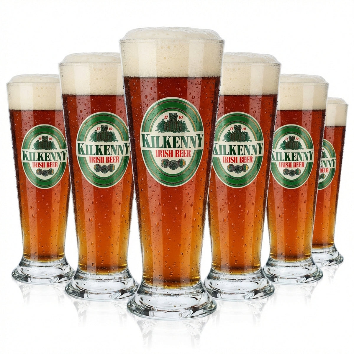 6 verres à bière Kilkenny 0,4 l Verres à bière Tasses Ancien logo irlandais Sahm Munich