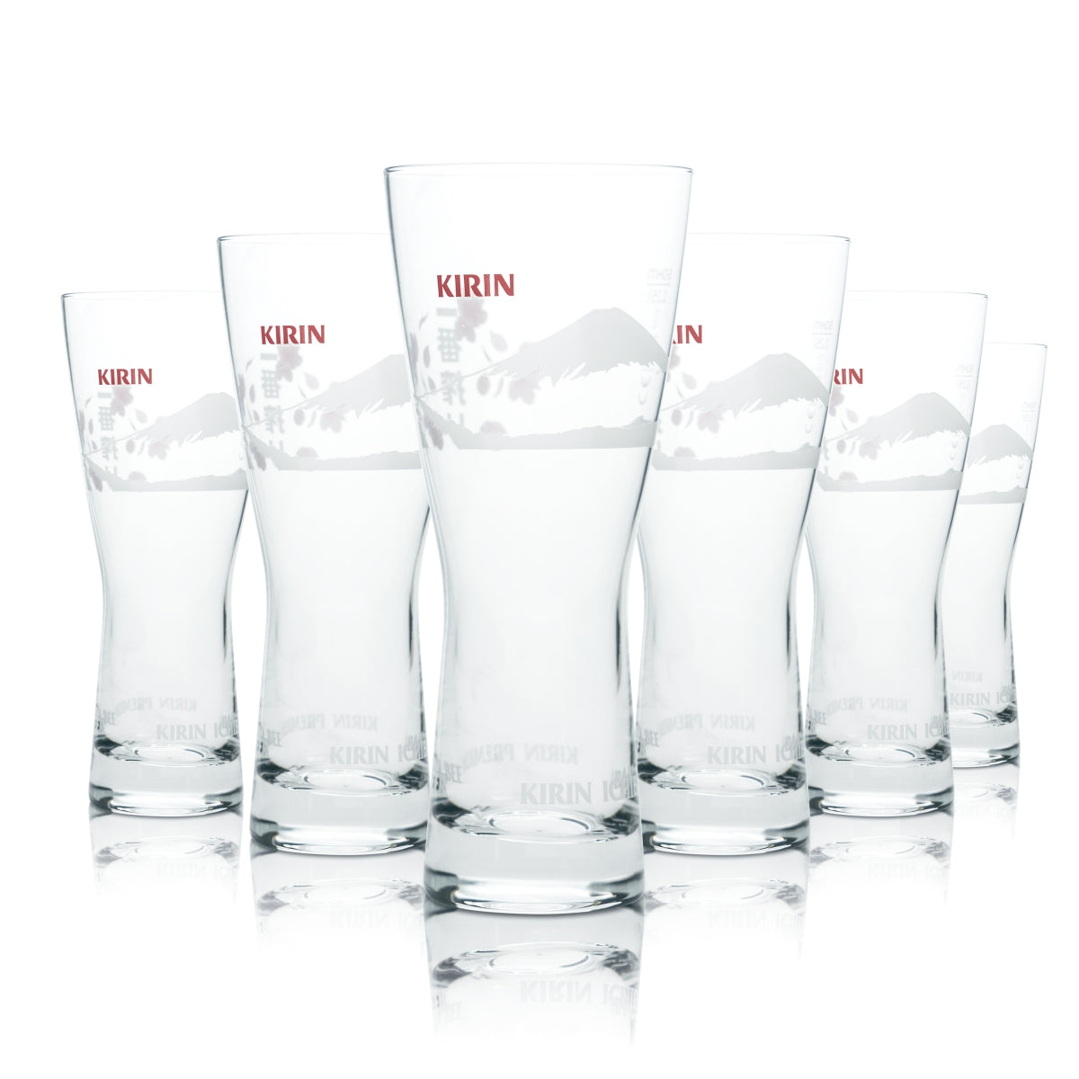 6 verres à bière Kirin Ichiban 0,25 l, forme tulipe, Japon, bière Half Pint