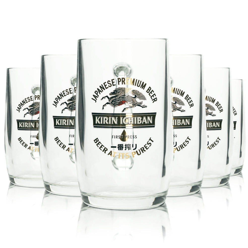 6 verres à bière Kirin Ichiban 0,5 l, chopes japonaises, verres à anse, collectionneurs
