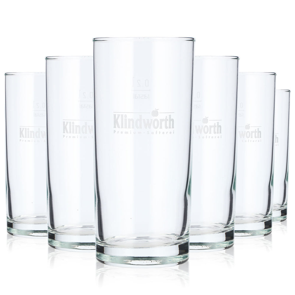 6 verres à boisson Klindworth 0,2 l, verres droits, logo satiné Rastal (lot de 6)