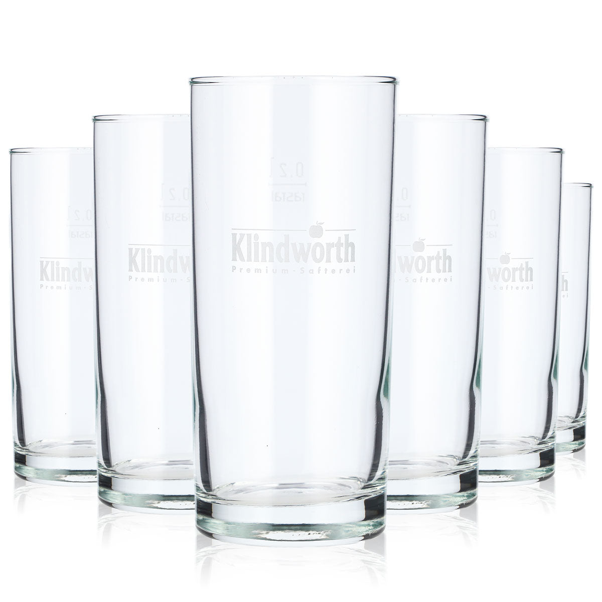 6 verres à boisson Klindworth 0,2 l, verres droits, logo satiné Rastal (lot de 6)