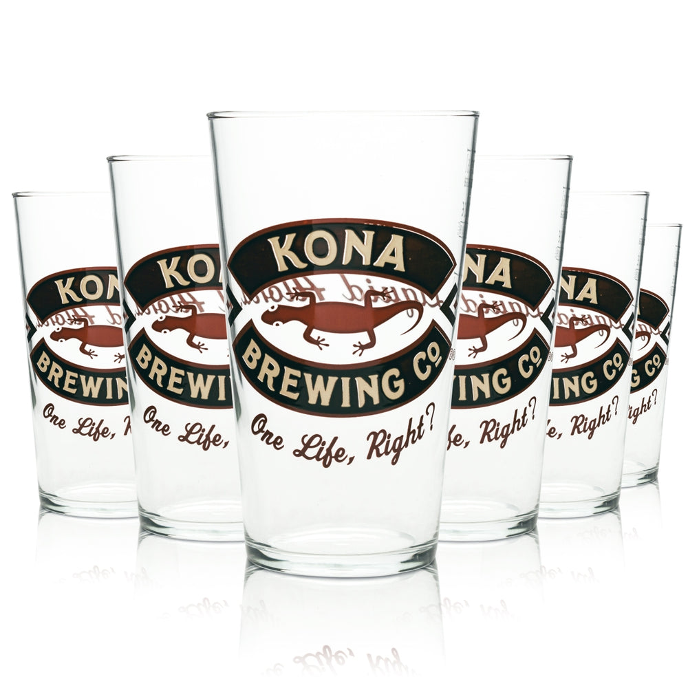 6 verres à bière Kona 0,5 l, verres à bière Hawaii Beer Craft, brasserie Aloha Willi