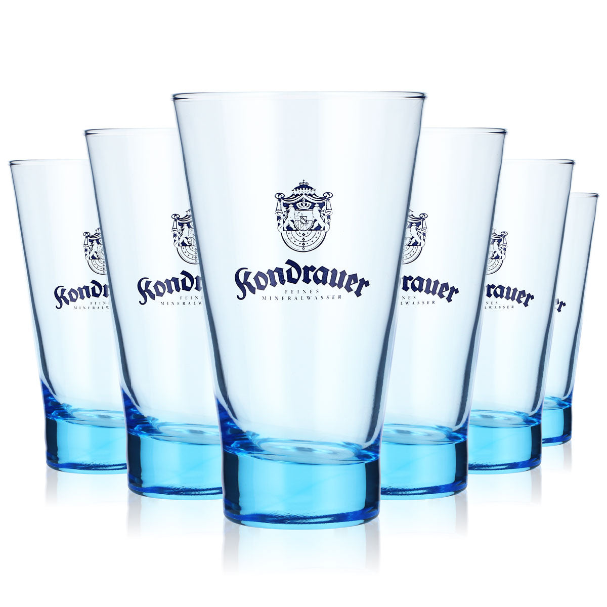6x Kondrauer Wasser Verres à eau 0,36 l Gobelets Verre teinté bleu – Vue 5