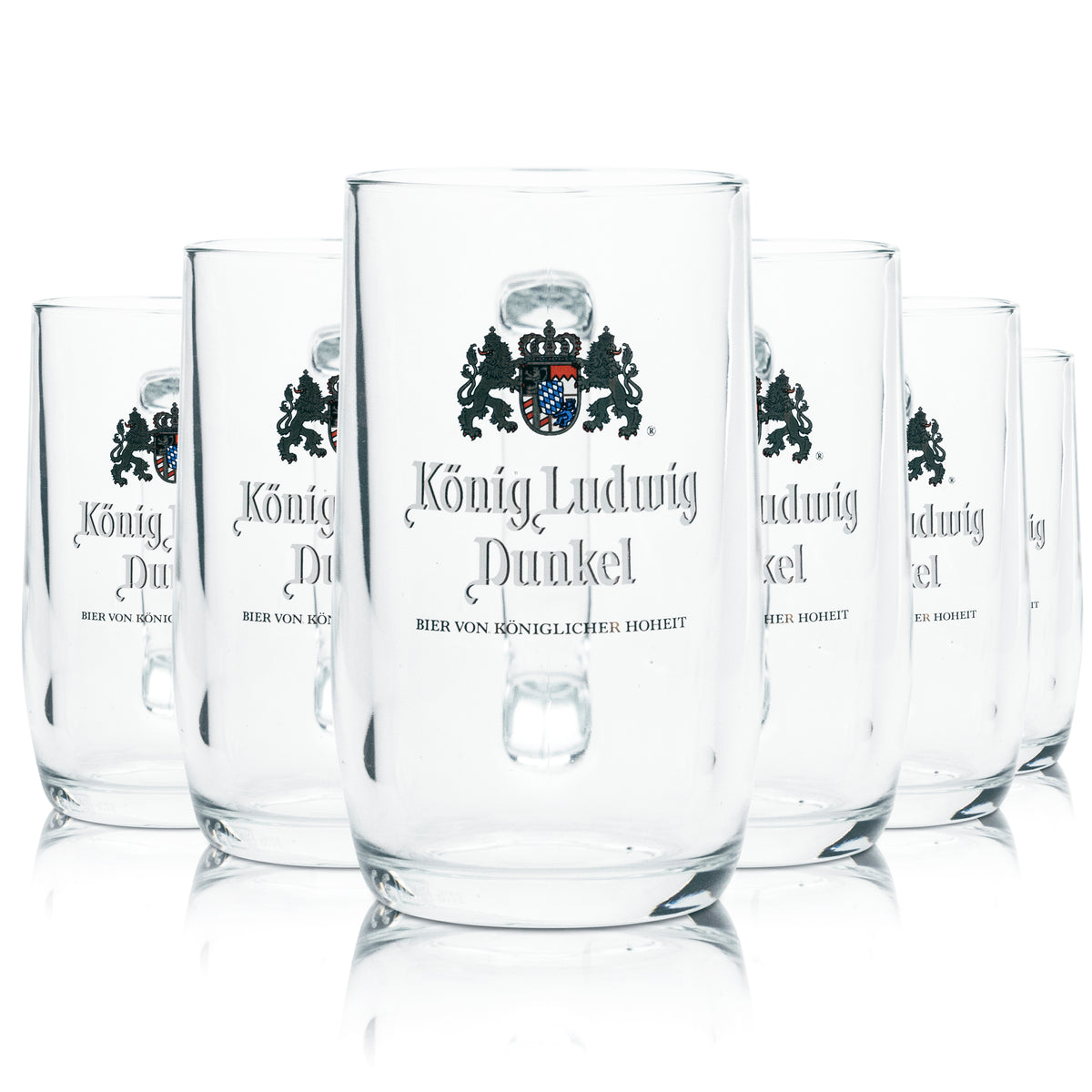 6 verres à bière König Ludwig 0,3 l, chope sombre, verres à bière Seidel, gastronomie, brasserie