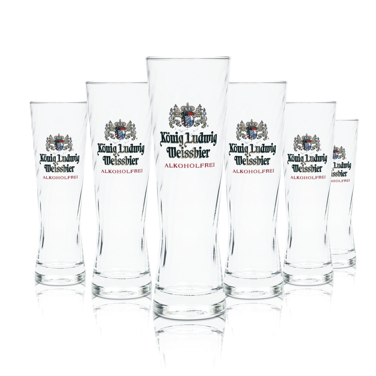 6 verres à bière König Ludwig 0,3 l pour bière blanche sans alcool, exclusifs, à la levure de blé