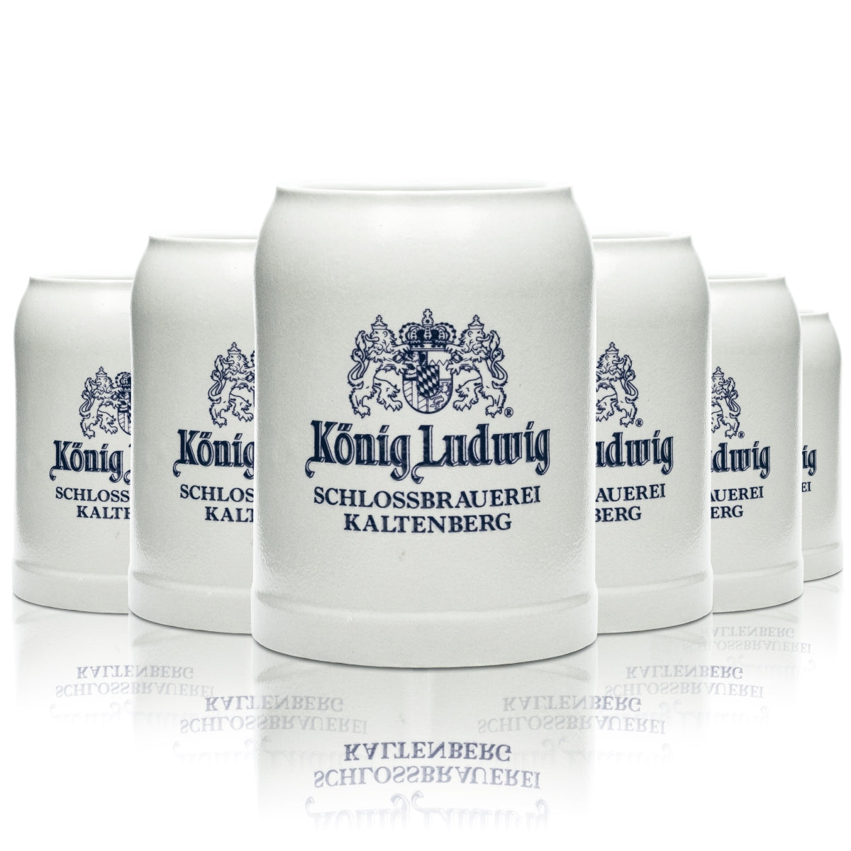 6 verres à bière König Ludwig 0,5 l, chope en grès Sahm Seidel, Kaltenberg
