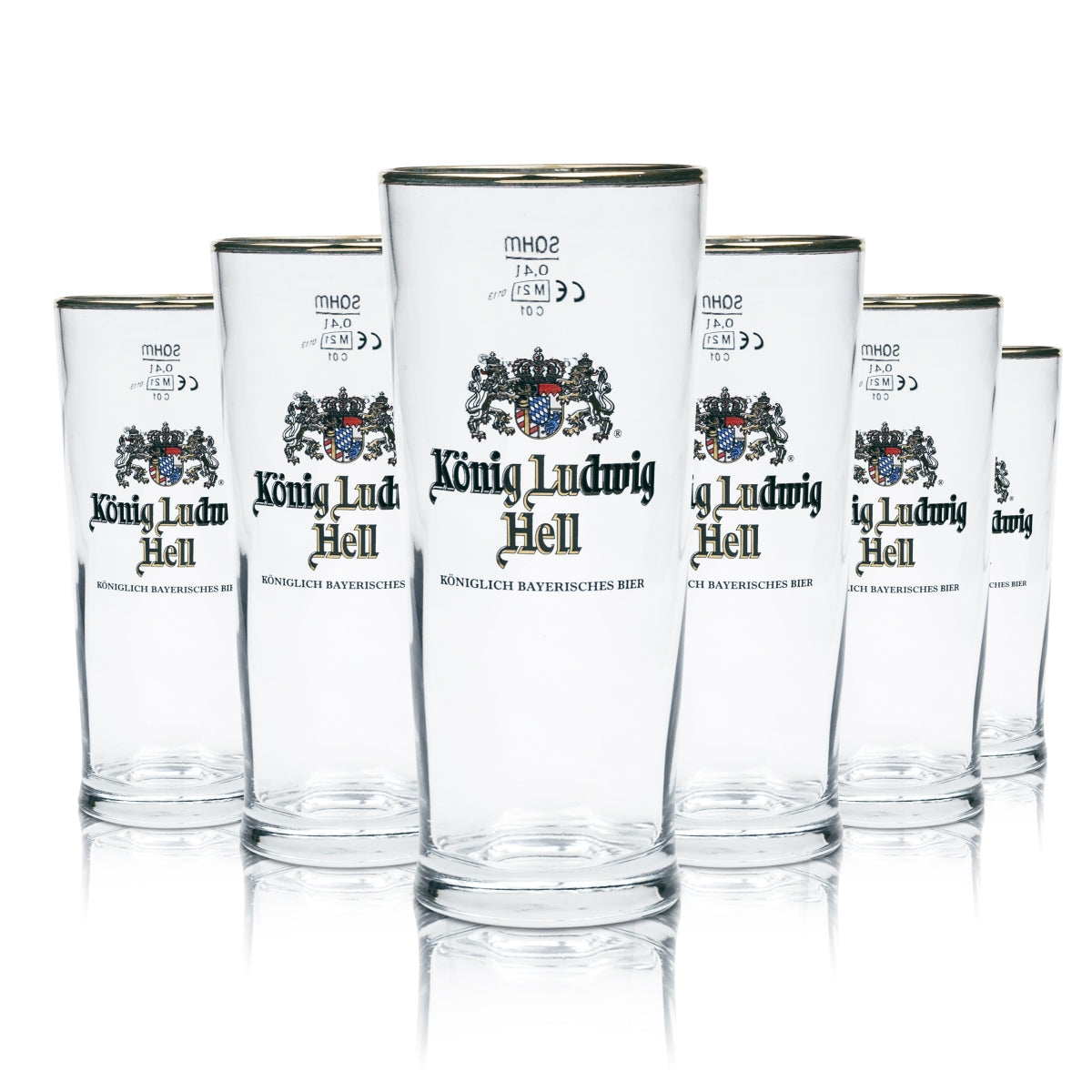 Lot König Ludwig Bier I composé de 6 verres à bière Willi et 70 sous-verres – Vue 2