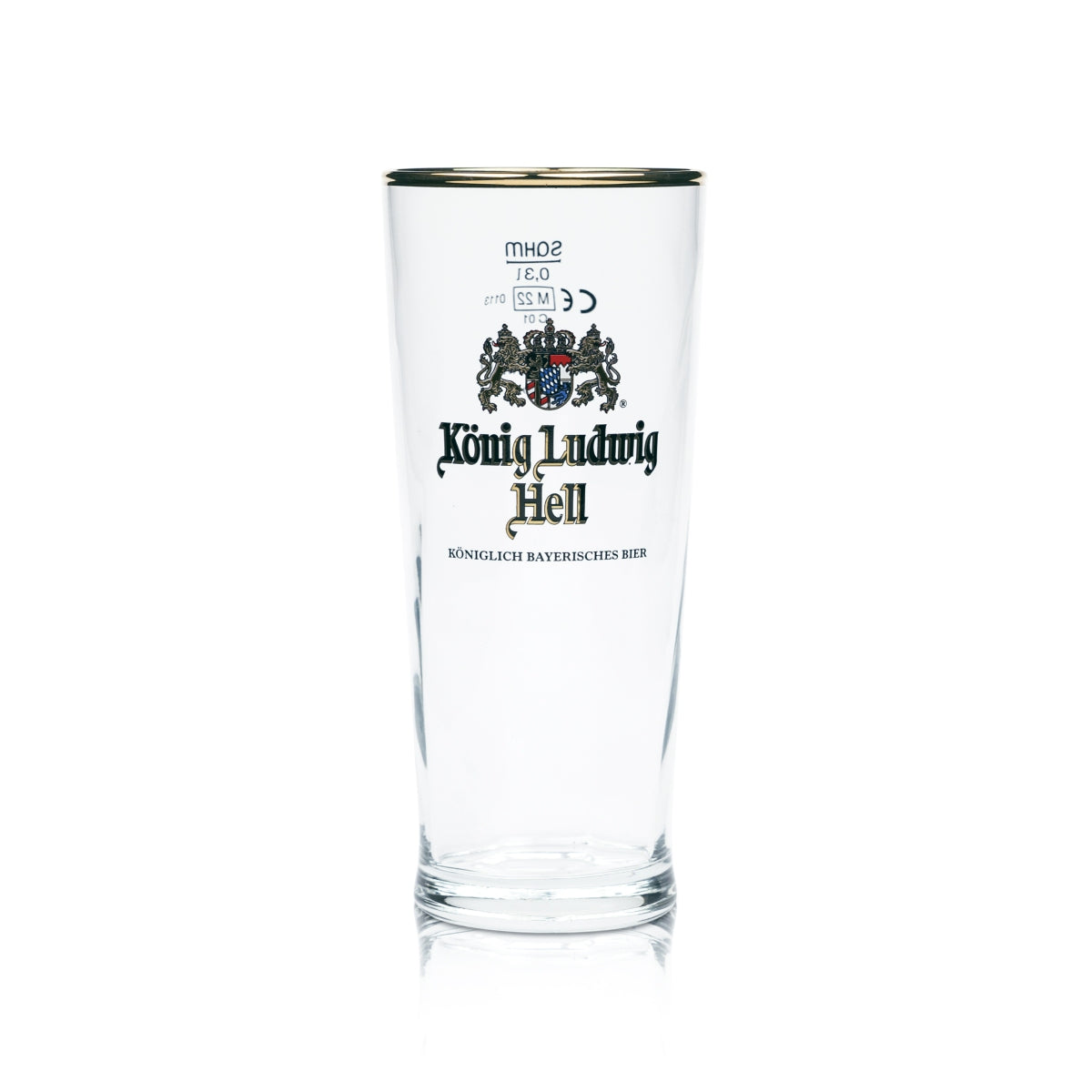 6 verres à bière König Ludwig Hell 0,3 l, bord doré Germania, relief Sahm – Vue 2
