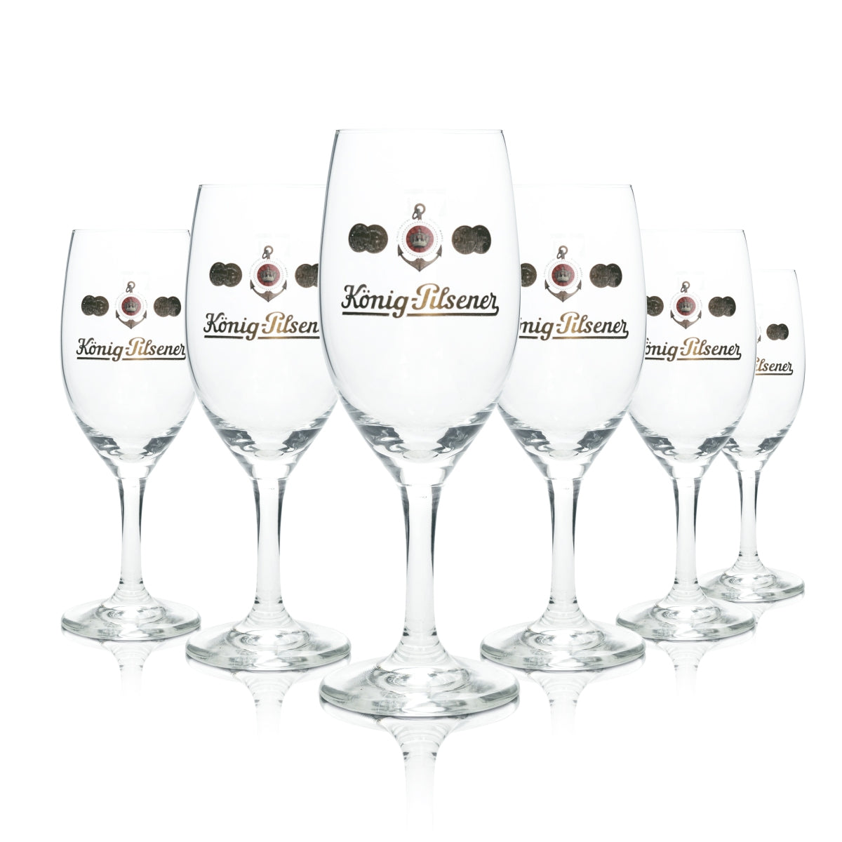 6 verres à bière König Pilsener 0,25 l tulipe Ritzenhoff Pokal Brauerei Beer