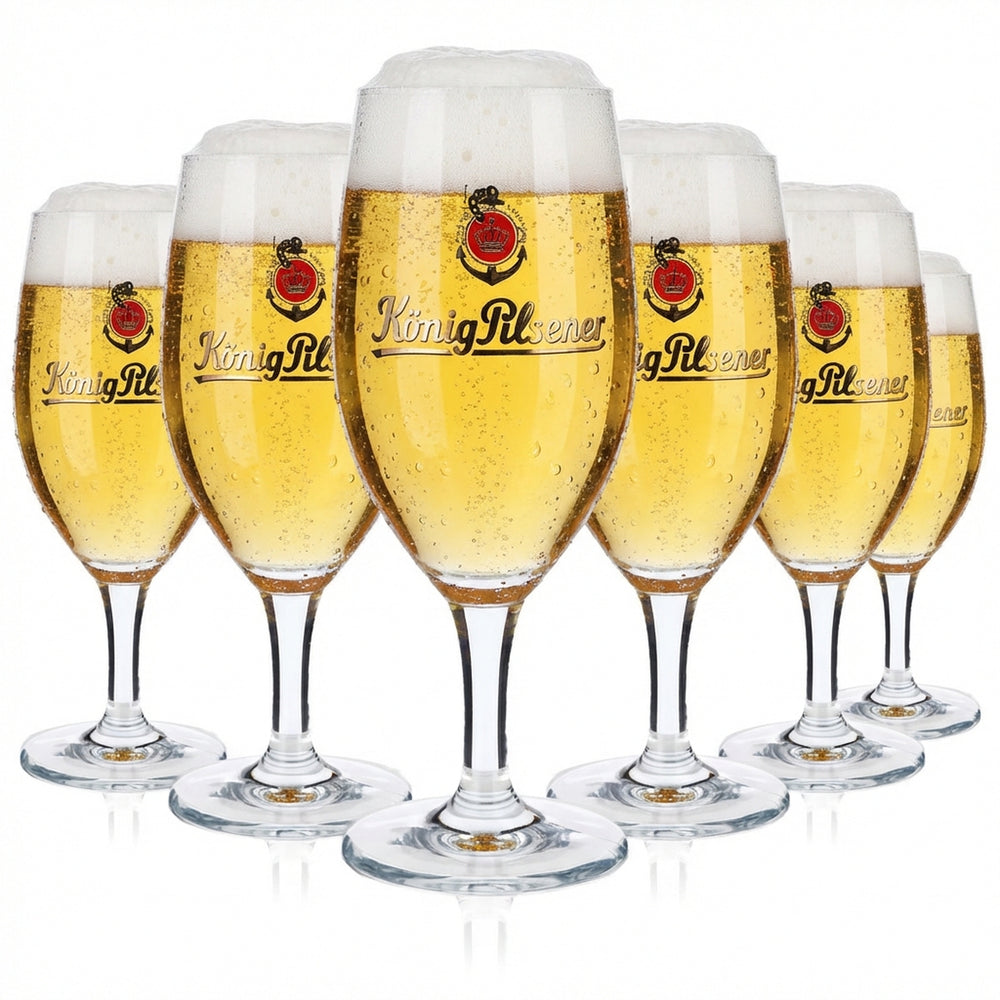 6 verres à bière König Pilsener 0,4 l, verres à pied, logo Anker, NFC Ritzenhoff